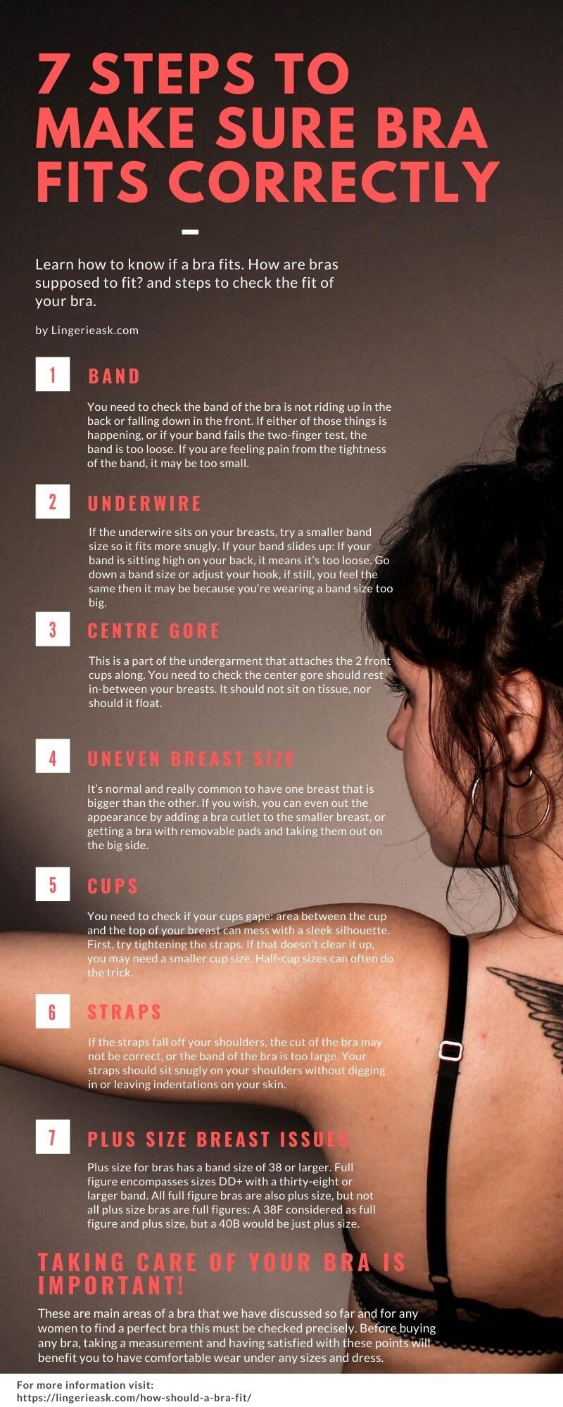 7 Steps to make sure bra fits correctly and is not too small or too large