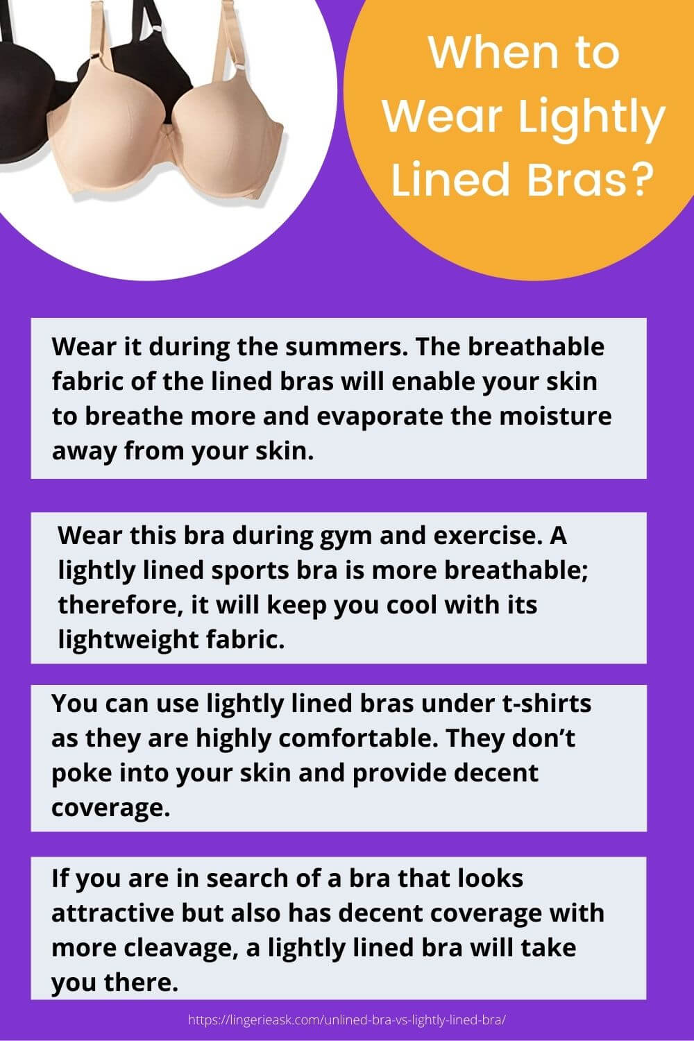 When to Wear Lightly Lined Bras