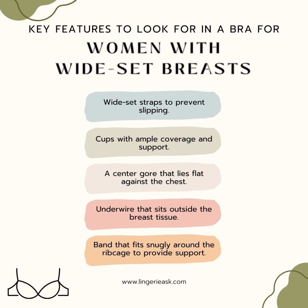 key features to look for in a bra for wide-set breasts