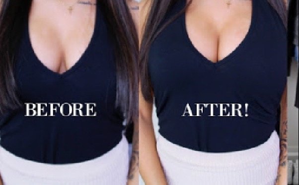 push up bra vs normal bra before and after